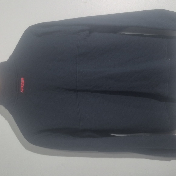 Spyder Men's Quilted Black Sweater with Red Accents - Picture 9 of 10